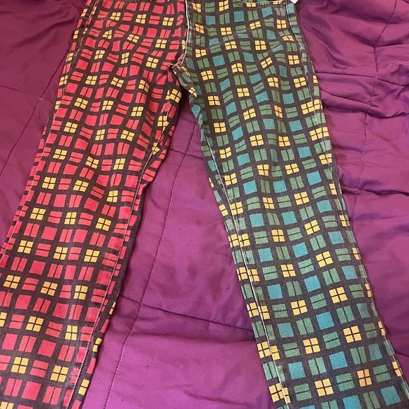 The Ragged Priest Hot Rod Mix Check Dad Jeans - Picture 1 of 3